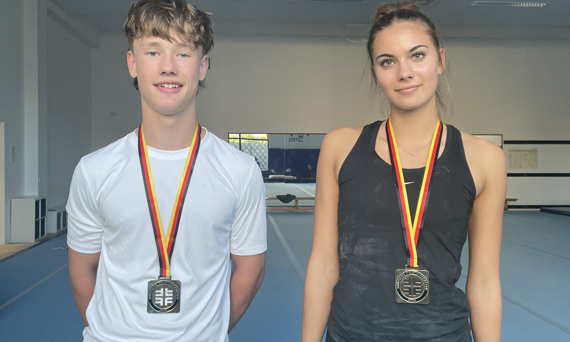 Die beiden deutschen Vizemeister im Jahnkampf, Fabian Valentin Maus und Mila Kühn